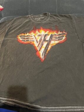 Van Halen Men's Black Short-Sleeve Flame Logo Tee